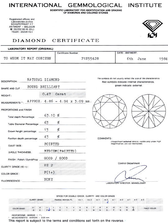 Foto 9 - Diamant 0,47 Brillant Top Wesselton F VS2 IGI Gutachten, D6406