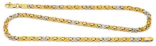 Foto 1 - Königskette Gold Kette massiv Gelbgold-Weißgold, K2175