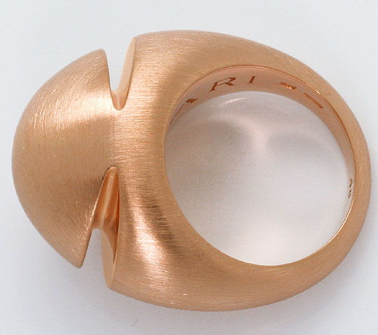 Foto 4 - Original Bulgari Cabochon Pink Gold-Ring Satiniert, 18K, R4789