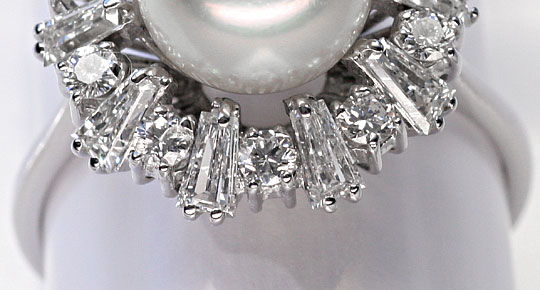 Foto 3 - Traum Perlen Ring Brillanten Trapez Diamanten-Weißgold, S4080
