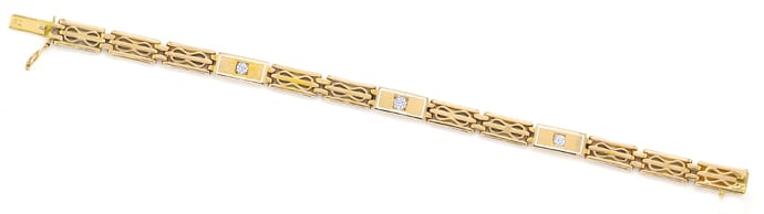 Foto 1 - Antikes Gold-Armband Diamanten und Emaille, S5417