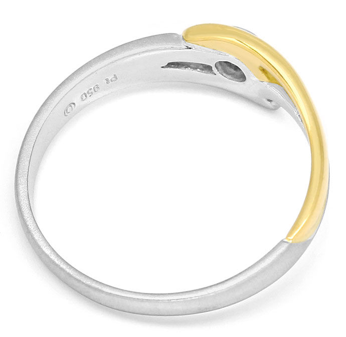 Foto 3 - Designer-Platin Gelbgold-Ring mit 0,03ct River Brillant, S9622