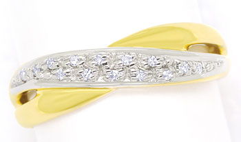 Foto 1 - Formvollendeter Gold-Ring mit 14 Diamanten, 14K Bicolor, S9737